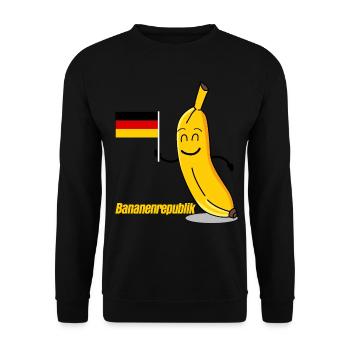 Deutschland Flagge Bananenrepublik - Unisex Pullover - Schwarz - Vorne - Alina (178cm) & Michal (187cm)