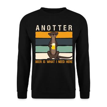 Otter Anotter Beer Otters - Unisex Sweatshirt - black - Front - Alina (178cm) & Michal (187cm)