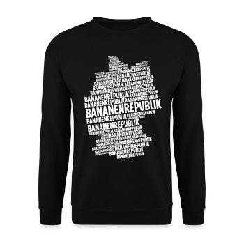 Bananen Deutschland Banane - Unisex Pullover - Schwarz - Vorne - Alina (178cm) & Michal (187cm)