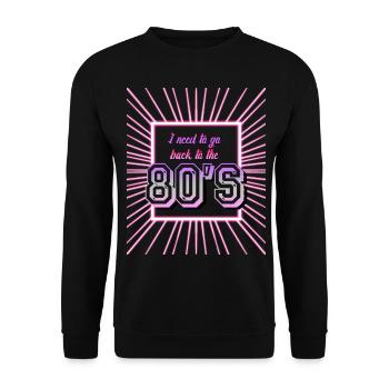 80s Disco Party 80s 1980 - Unisex Sweatshirt - black - Front - Alina (178cm) & Michal (187cm)