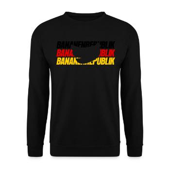 Deutschland Flagge Bananen - Unisex Pullover - Schwarz - Vorne - Alina (178cm) & Michal (187cm)