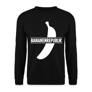 Bananen Bananenrepublik Banane - Unisex Pullover - Schwarz - Vorne - Alina (178cm) & Michal (187cm)