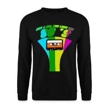 80s Party Girl 80s Disco - Unisex Sweatshirt - black - Front - Alina (178cm) & Michal (187cm)