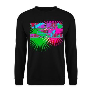 80s 1980 Retro 80s - Unisex Sweatshirt - black - Front - Alina (178cm) & Michal (187cm)