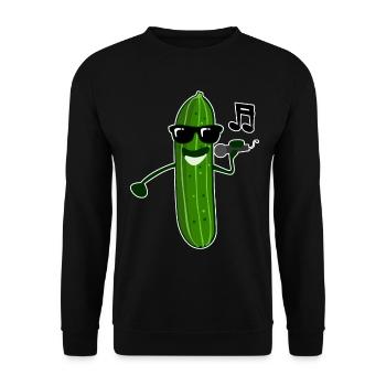 Gurke singt Sänger Gurken - Unisex Pullover - Schwarz - Vorne - Alina (178cm) & Michal (187cm)