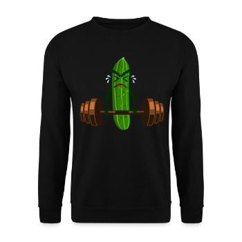 Gurke Bodybuilding Gurken - Unisex Pullover - Schwarz - Vorne - Alina (178cm) & Michal (187cm)