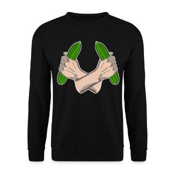 Cucumber Vegetable Gardener Cucumbers - Unisex Sweatshirt - black - Front - Alina (178cm) & Michal (187cm)
