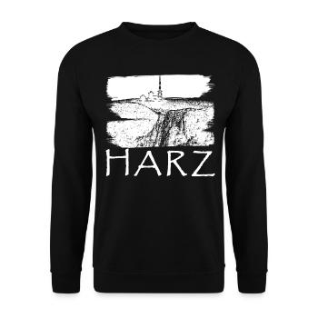 Harz Harzer Brockenbahn Brocken - Unisex Sweatshirt - black - Front - Alina (178cm) & Michal (187cm)