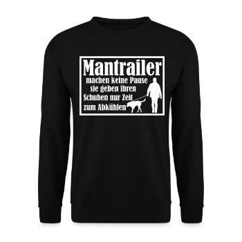 Mantrailing Suchhund Spruch Mantrailer - Unisex Pullover - Schwarz - Vorne - Alina (178cm) & Michal (187cm)
