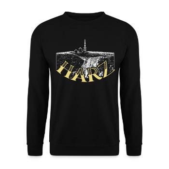 Harz Harz hiking holiday Brocken - Unisex Sweatshirt - black - Front - Alina (178cm) & Michal (187cm)
