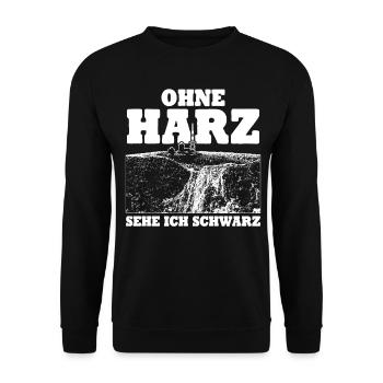 Harz Torfhaus Wanderung Harzer Brocken - Unisex Pullover - Schwarz - Vorne - Alina (178cm) & Michal (187cm)