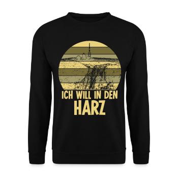 Harz Hiking Harzer Brocken - Unisex Sweatshirt - black - Front - Alina (178cm) & Michal (187cm)
