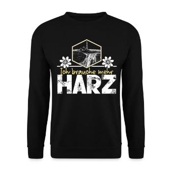 Harz Holiday Harzer Brocken - Unisex Sweatshirt - black - Front - Alina (178cm) & Michal (187cm)