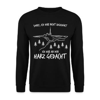 Harz Torfhaus Brocken Brockenbahn Harzer - Unisex Pullover - Schwarz - Vorne - Alina (178cm) & Michal (187cm)