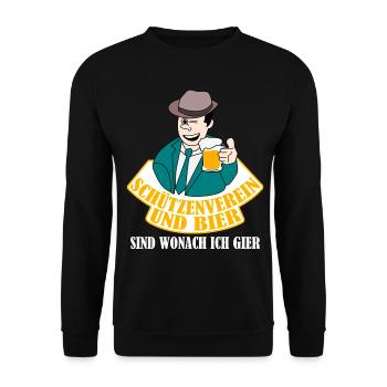 Schützenkönig Bier Schützenfest - Unisex Pullover - Schwarz - Vorne - Alina (178cm) & Michal (187cm)