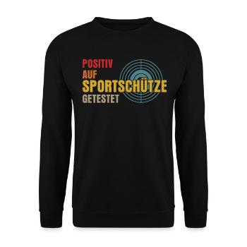 Sportschütze Schießsport Schützenkönig - Unisex Pullover - Schwarz - Vorne - Alina (178cm) & Michal (187cm)