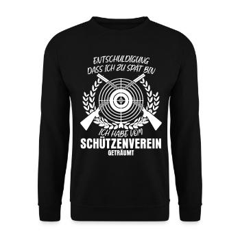 Schützenverein Schützenkönig Schießsport - Unisex Pullover - Schwarz - Vorne - Alina (178cm) & Michal (187cm)