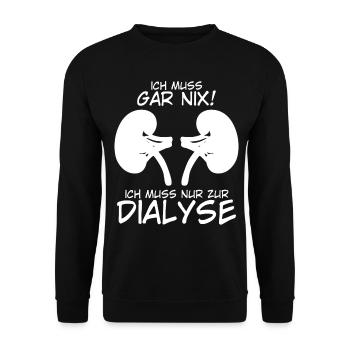 Dialyse Niere Nieren Dialyseklinik - Unisex Pullover - Schwarz - Vorne - Alina (178cm) & Michal (187cm)