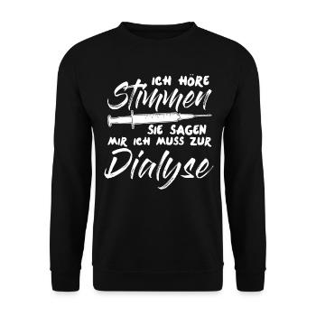 Dialyse Nieren Niere Dialysepatient - Unisex Pullover - Schwarz - Vorne - Alina (178cm) & Michal (187cm)