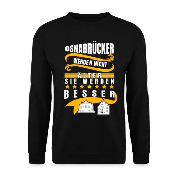 Osnabrück Stadt Osnabrücker - Unisex Pullover - Schwarz - Vorne - Alina (178cm) & Michal (187cm)