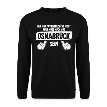 Osnabrück Witz Osnabrücker - Unisex Pullover - Schwarz - Vorne - Alina (178cm) & Michal (187cm)