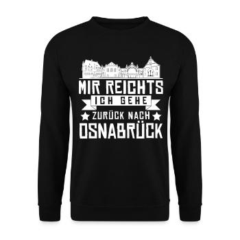 Osnabrück Gebäude Osnabrücker - Unisex Pullover - Schwarz - Vorne - Alina (178cm) & Michal (187cm)