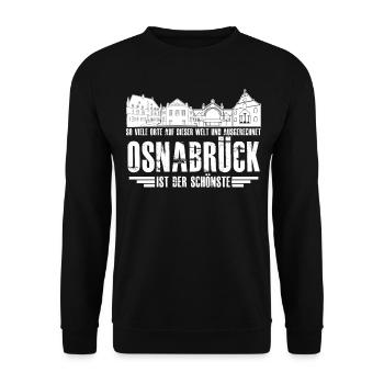 Osnabrück schönste Stadt Osnabrücker - Unisex Pullover - Schwarz - Vorne - Alina (178cm) & Michal (187cm)