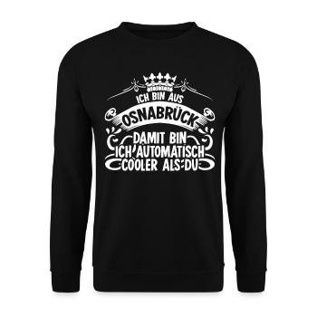 Osnabrück lustiger Spruch Osnabrücker - Unisex Pullover - Schwarz - Vorne - Alina (178cm) & Michal (187cm)