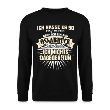 Osnabrücker Witz Osnabrück - Unisex Pullover - Schwarz - Vorne - Alina (178cm) & Michal (187cm)