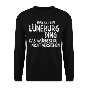 Lüneburg Stadt Lüneburger - Unisex Pullover - Schwarz - Vorne - Alina (178cm) & Michal (187cm)