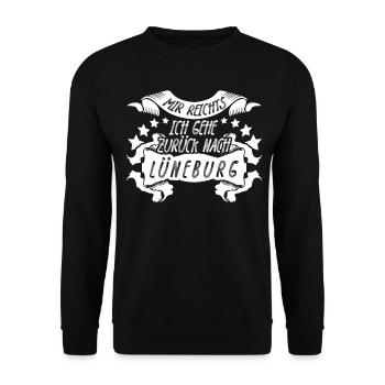 Lüneburg Ausflug Lüneburger - Unisex Pullover - Schwarz - Vorne - Alina (178cm) & Michal (187cm)