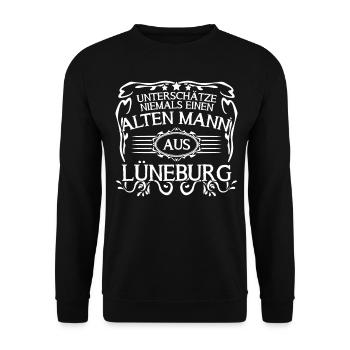 Lüneburg Mann Lüneburger - Unisex Pullover - Schwarz - Vorne - Alina (178cm) & Michal (187cm)
