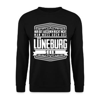 Lüneburger Heide Lüneburg - Unisex Pullover - Schwarz - Vorne - Alina (178cm) & Michal (187cm)