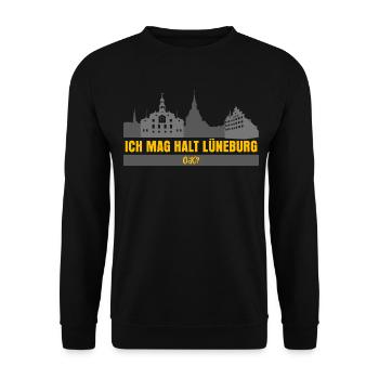 Lüneburg Urlaub Lüneburger - Unisex Pullover - Schwarz - Vorne - Alina (178cm) & Michal (187cm)