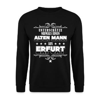 Erfurter Mann aus Erfurt - Unisex Pullover - Schwarz - Vorne - Alina (178cm) & Michal (187cm)
