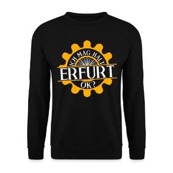 Erfurter Ich mag Erfurt - Unisex Pullover - Schwarz - Vorne - Alina (178cm) & Michal (187cm)
