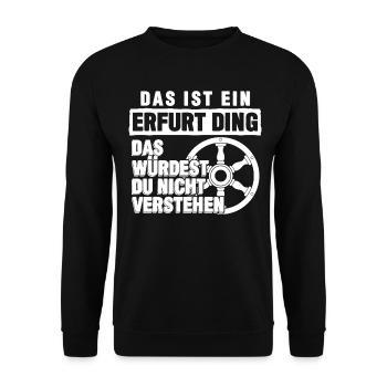 Erfurter Wappen Erfurt - Unisex Pullover - Schwarz - Vorne - Alina (178cm) & Michal (187cm)