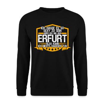 Erfurt lustig Erfurter - Unisex Pullover - Schwarz - Vorne - Alina (178cm) & Michal (187cm)