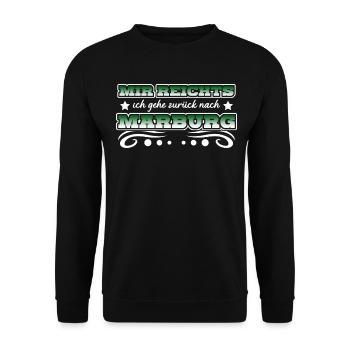 Marburger Spruch Marburg - Unisex Pullover - Schwarz - Vorne - Alina (178cm) & Michal (187cm)