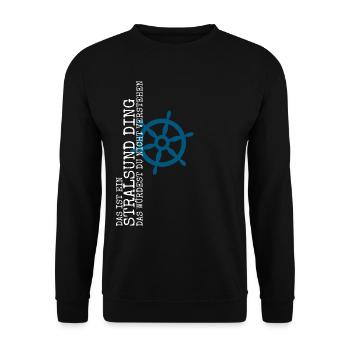 Stralsund lustiger Spruch Stralsunder - Unisex Pullover - Schwarz - Vorne - Alina (178cm) & Michal (187cm)