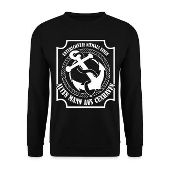 Cuxhaven Anker Cuxhavener - Unisex Pullover - Schwarz - Vorne - Alina (178cm) & Michal (187cm)