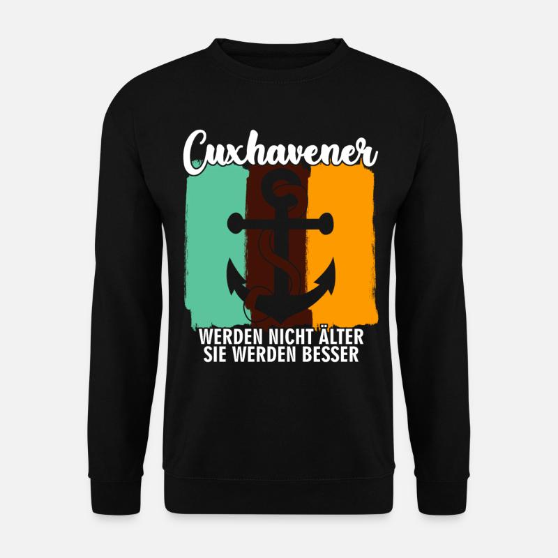 Cuxhaven retro Cuxhavener - Unisex Pullover - Schwarz