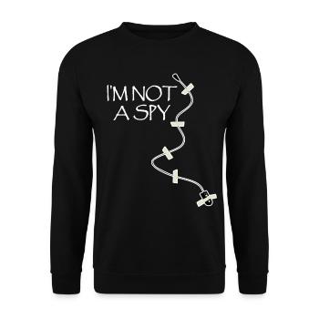 Eavesdropping Device Secret Agent Mikofon Spy - Unisex Sweatshirt - black - Front - Alina (178cm) & Michal (187cm)