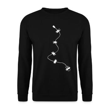 Interceptor Mikofon Spy Secret Agent - Unisex Sweatshirt - black - Front - Alina (178cm) & Michal (187cm)