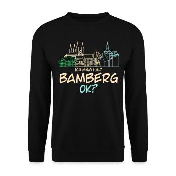 Bamberger J’aime Bamberg - Sweat-shirt Unisexe - noir - Devant - Alina (178cm) & Michal (187cm)