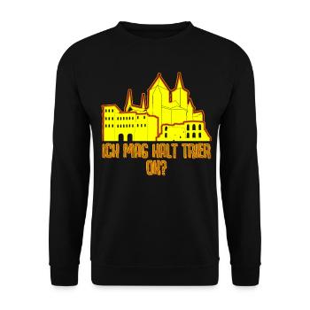 Trierer Ich mag Trier - Unisex Pullover - Schwarz - Vorne - Alina (178cm) & Michal (187cm)