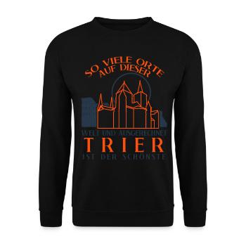 Trier Städtetrip Trierer - Unisex Pullover - Schwarz - Vorne - Alina (178cm) & Michal (187cm)
