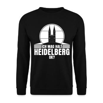 Heidelberger Ich mag Heidelberg - Unisex Pullover - Schwarz - Vorne - Alina (178cm) & Michal (187cm)
