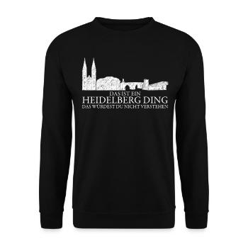 Heidelberg Spruch Heidelberger - Unisex Pullover - Schwarz - Vorne - Alina (178cm) & Michal (187cm)