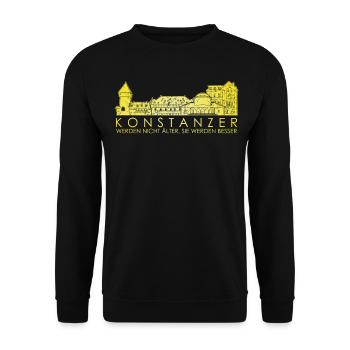 Konstanz Bodensee Konstanzer - Unisex Pullover - Schwarz - Vorne - Alina (178cm) & Michal (187cm)